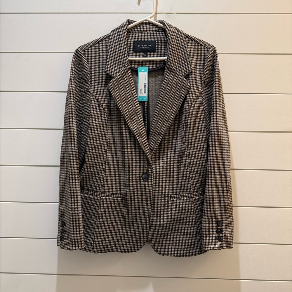 Liverpool Black and White Checkered Blazer